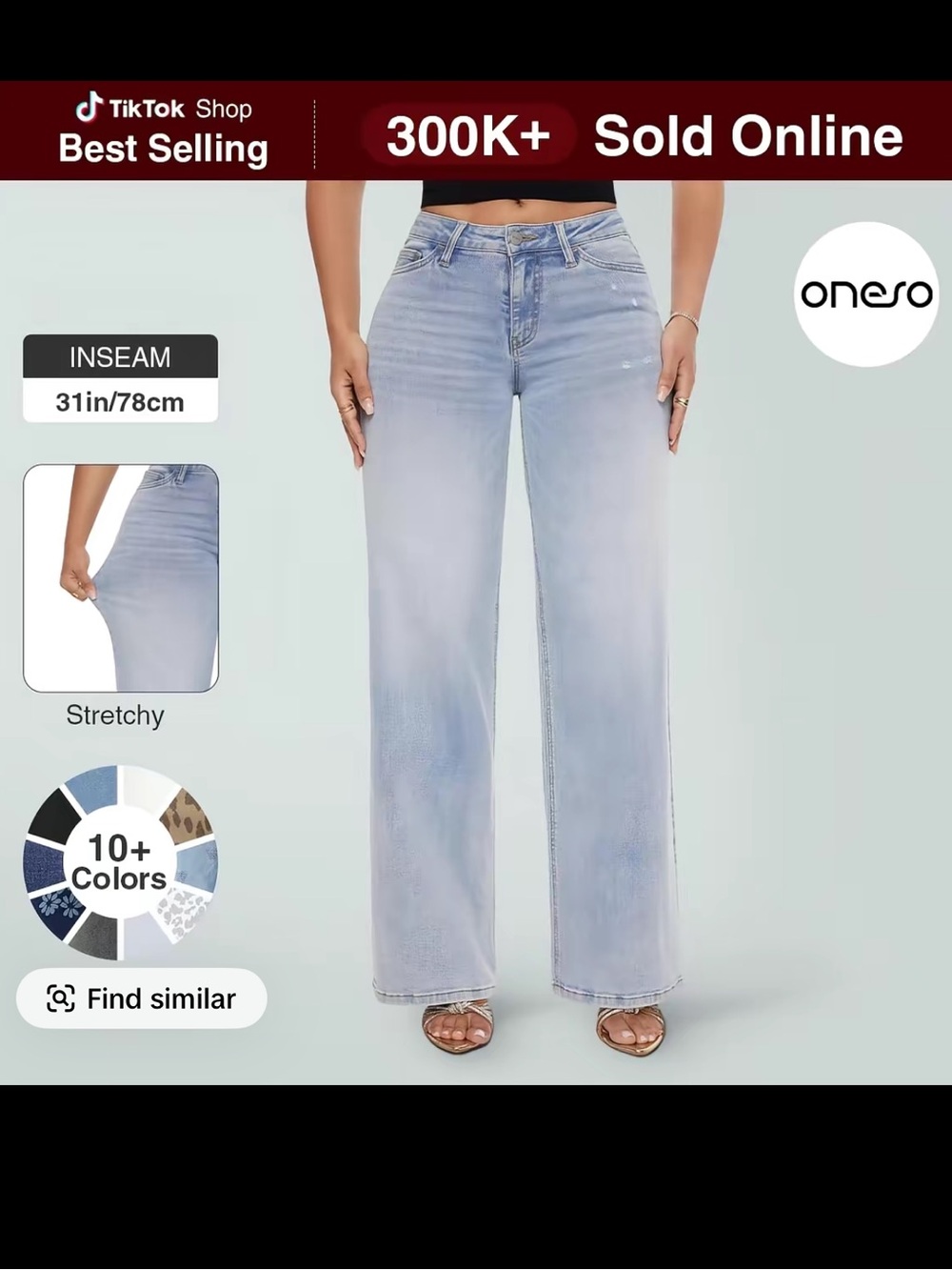 Viral on TikTok Magic ONESO Mid Rise Baggy Jeans